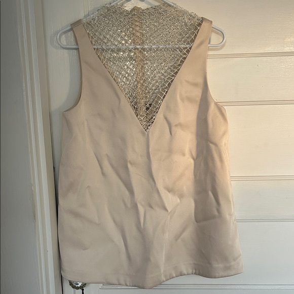 Elegant Cream Sleeveless Top - Picture 1 of 9